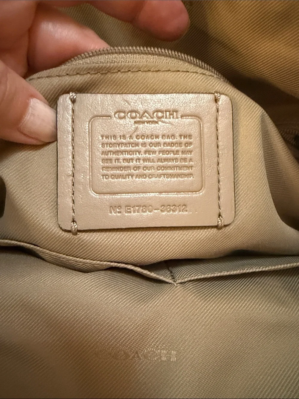 Coach Pebbled Leather Tote in Taupe Gray